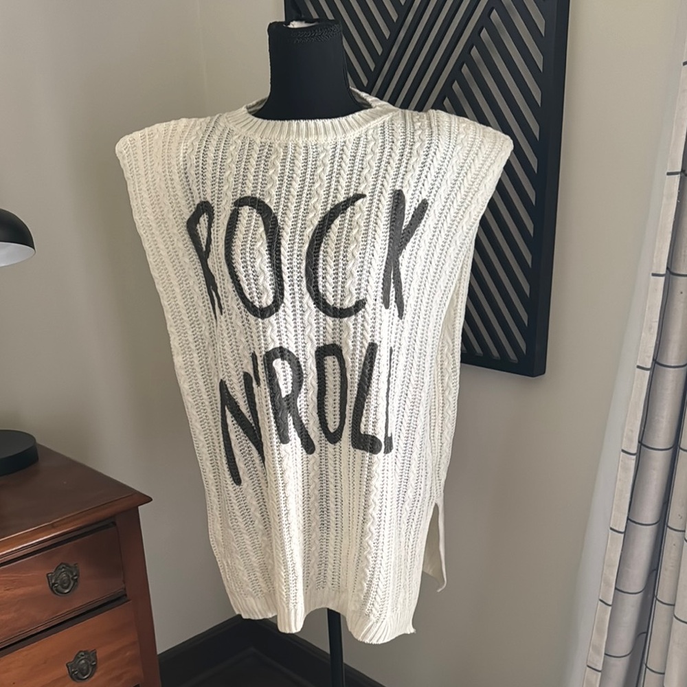 POL Cream and Black Sweater